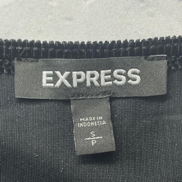 Express Black Corduroy Feel Long Sleeve Dress Size S - Picture 4 of 6
